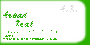 arpad kral business card